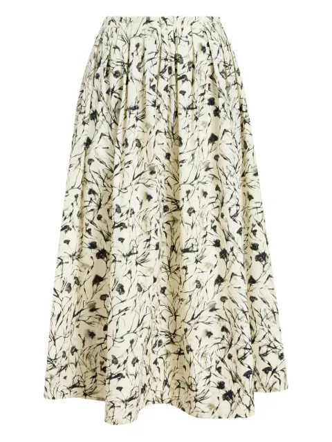 Proenza Schouler White Label floral-print midi skirt Yellow WL2535196SCP080