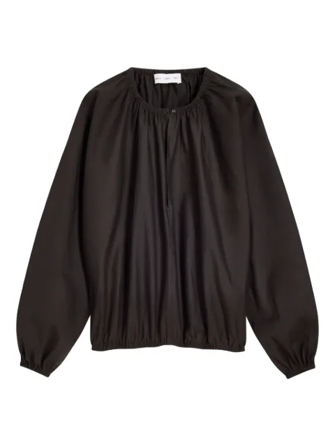 Proenza Schouler White Label gathered-neck balloon-sleeve top Black WL2534569SC122S