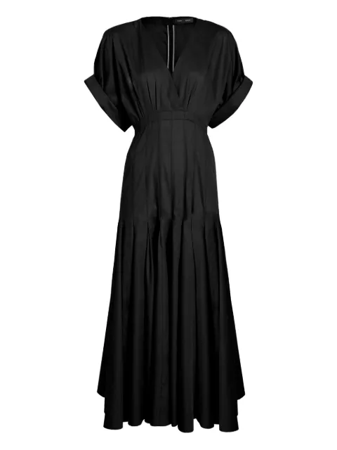 Proenza Schouler Ciara V-neck pleated maxi dress Black R2533036SC083