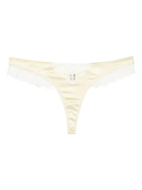 Kiki de Montparnasse lace inset thong Yellow LACEINSETTHONG