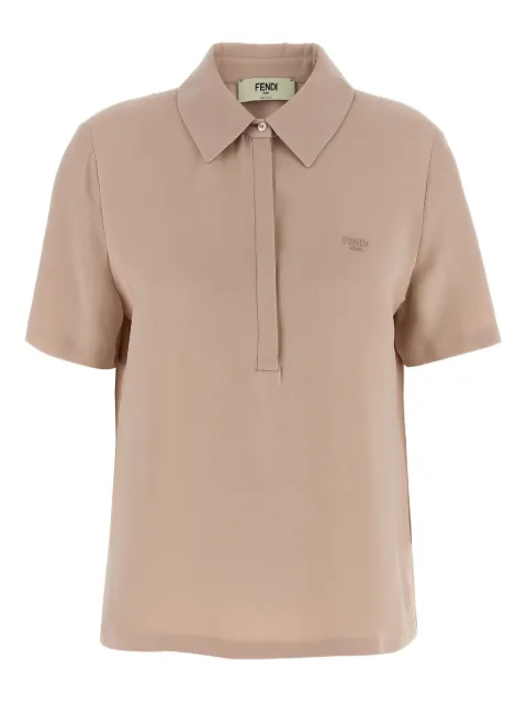 FENDI silk polo shirt Pink FS8227AWZI