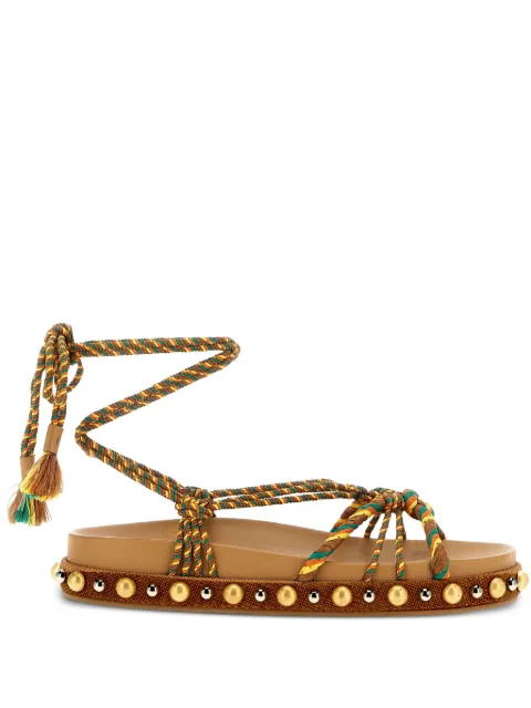 Aquazzura Tropical leather sandals Brown TRRFLAS0RPNCTT