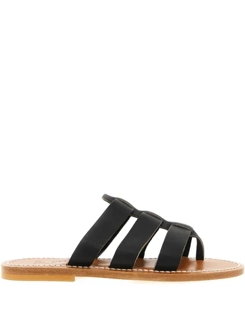 K. Jacques Dolon leather three-strap sandals Black DOLONPULNOIR