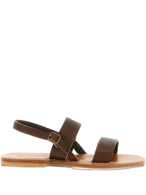 K. Jacques Barigoule double-strap leather sandals Brown BARIGOULEPULMELEZE