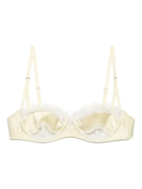 Kiki de Montparnasse lace inset balconette bra Yellow LACEINSETBALCONETTEBRA