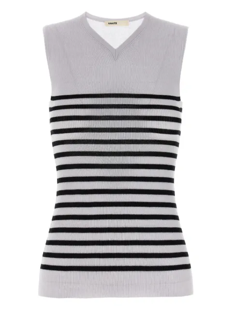KHAITE striped sleeveless top White 9831511K511870
