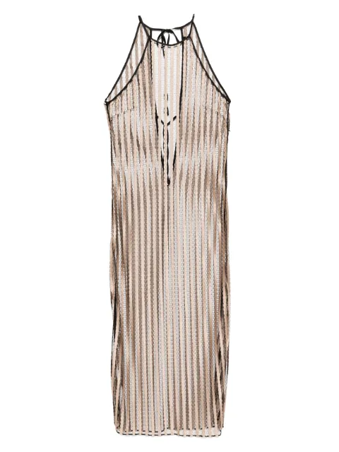 Kiki de Montparnasse Rayee Halter Tie dress Brown RAYEEHALTERTIEDRESS