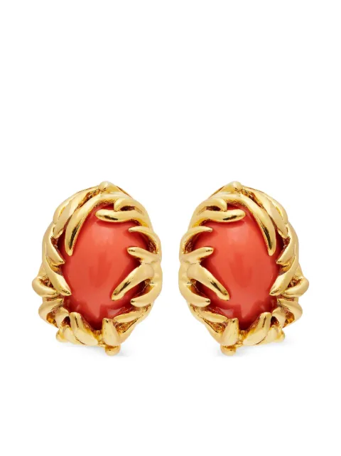 Kenneth Jay Lane Branch & Coral earrings Gold 7573EGC