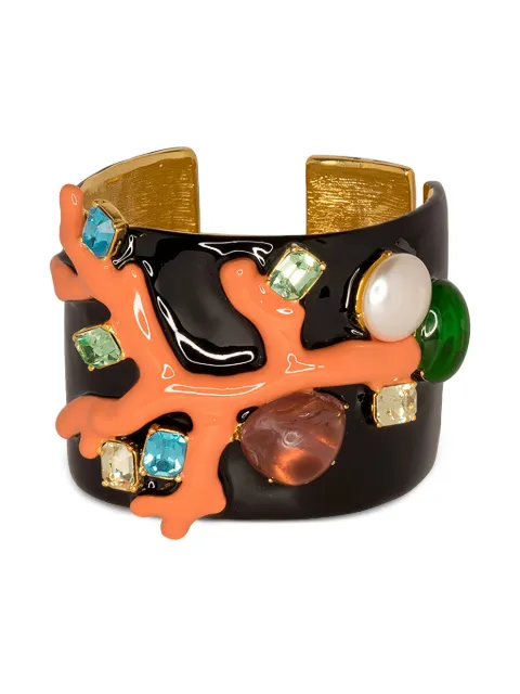 Kenneth Jay Lane Coral cuff Black 7136BBCMP