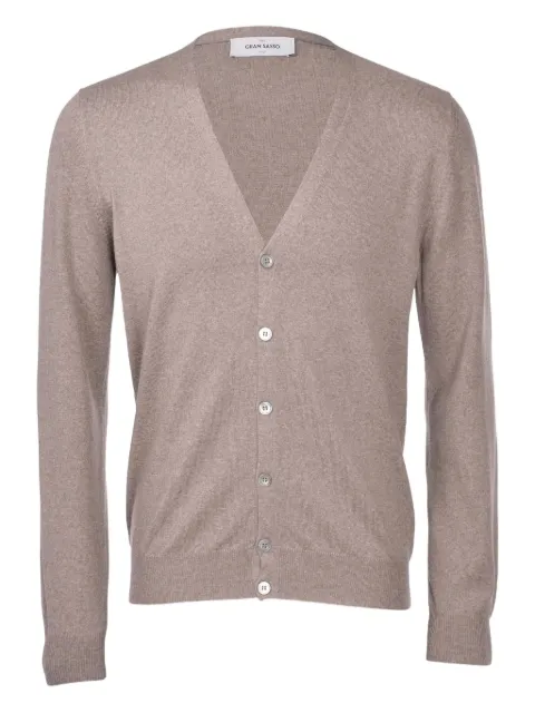 Gran Sasso virgin wool v-neck cardigan Brown 5818514296154
