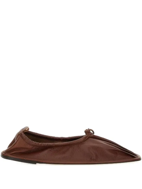 Hereu puntera gathered leather ballet flats Brown PUNSSWFS250026