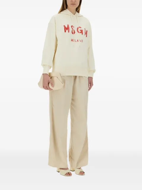 MSGM logo-print hoodie Neutrals 3841MDM515257000