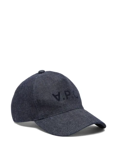 A.P.C. logo-print cap Blue COHIZM24090
