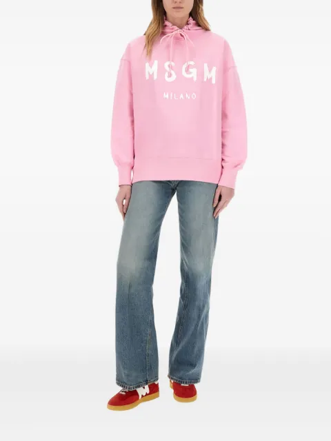 MSGM logo-printed hoodie Pink 2000MDM515300000