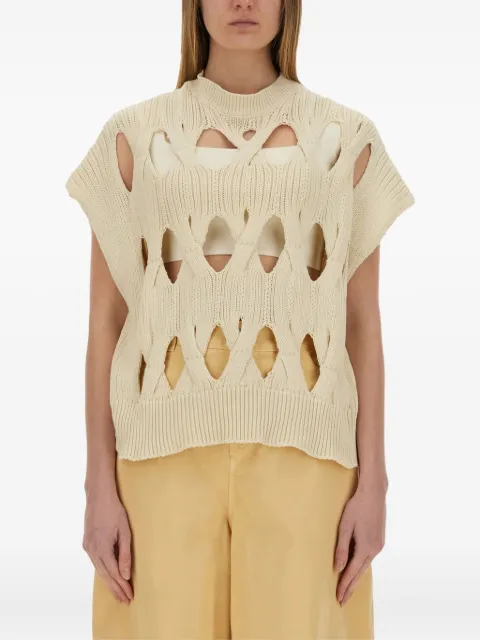Alysi cut-out knit T-shirt Neutrals 205419P5049LT
