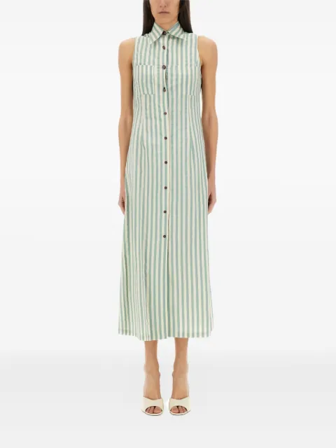 Alysi striped-pattern sleeveless midi dress Green 105367P5239