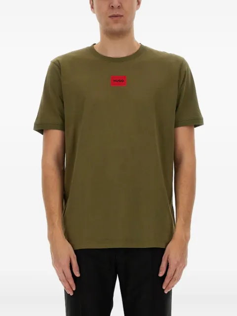 HUGO logo-patch crew-neck T-shirt Green 50447978