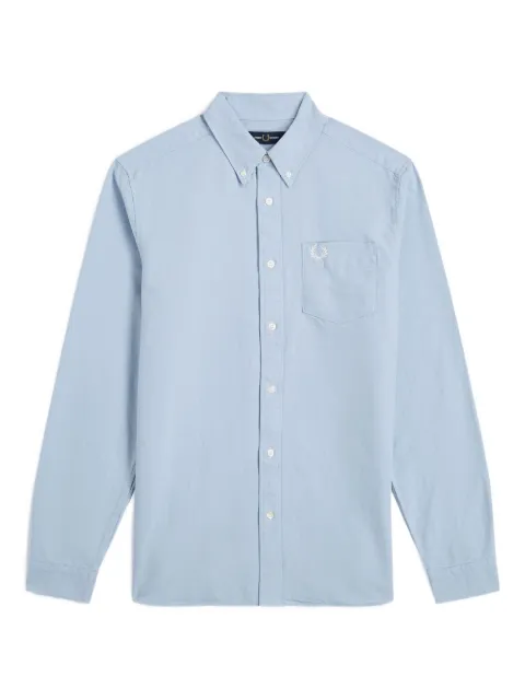 Fred Perry logo-embroidered button-down shirt Blue FPM551653146