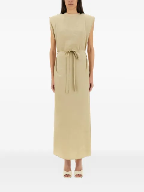 Alysi padded-shoulder belted maxi dress Neutrals 105308P5018SAND