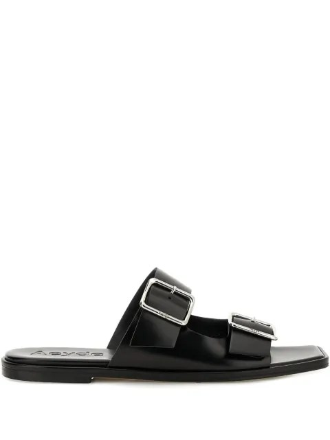 Aeyde Tonya double-buckle leather sandals Black BRNS08FL180