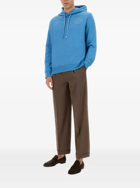 ETRO embroidered logo hoodie Blue MRMB0008AJ215B3911