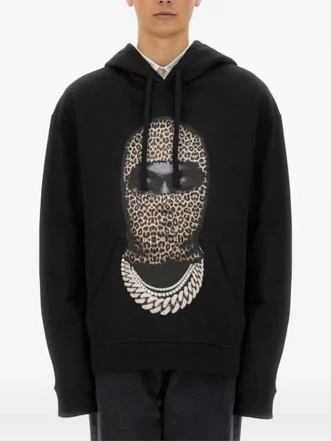 Ih Nom Uh Nit leopard-print graphic hoodie Black NUS25228009