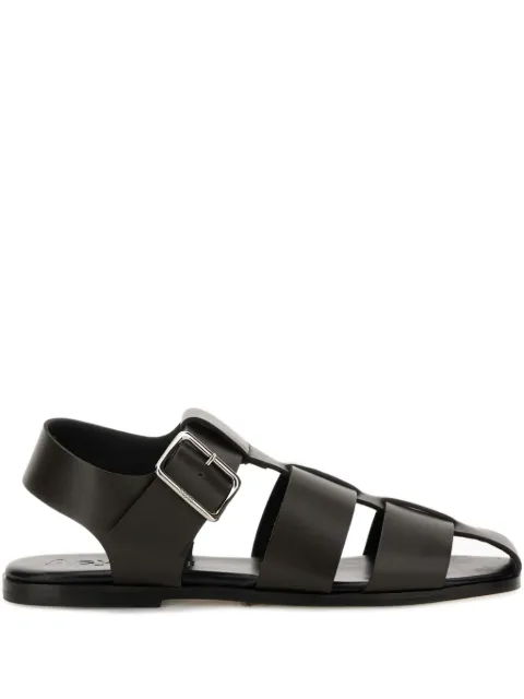 Aeyde buckle-fastening leather sandals Brown KYAS08FL182