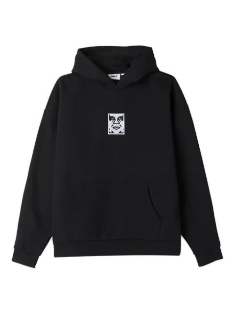 Obey logo-print hoodie Black 112470196BLACK