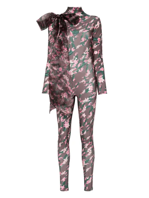 Atu Body Couture Floral-print jumpsuit Brown AT25090