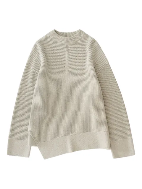Studio Nicholson Verda ribbed asymmetric-hem sweater Grey VERDASNW1535DRYCOTTONRIBGREYMARL