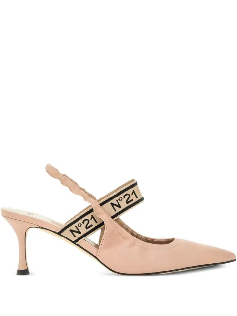 Nº21 pointed-toe slingback pumps Neutrals 25EGPSB003NPEC001