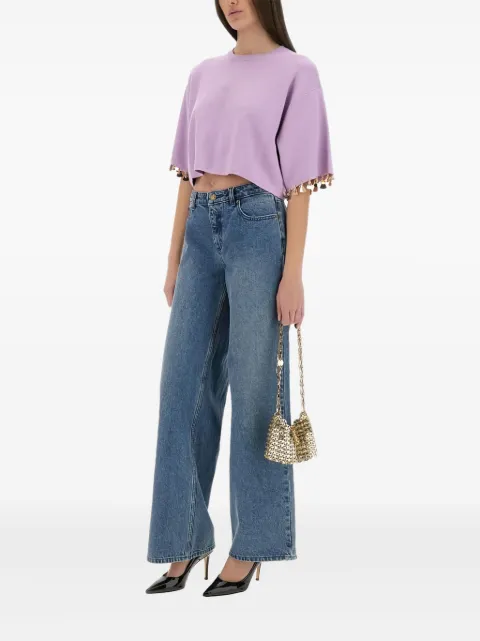Rabanne embellished cropped T-shirt Purple 25EMPU041ML0279P519