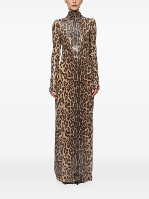Atu Body Couture leopard-print maxi dress Brown AT25093