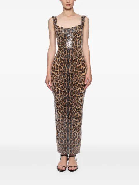Atu Body Couture leopard-print midi dress Brown AT23250