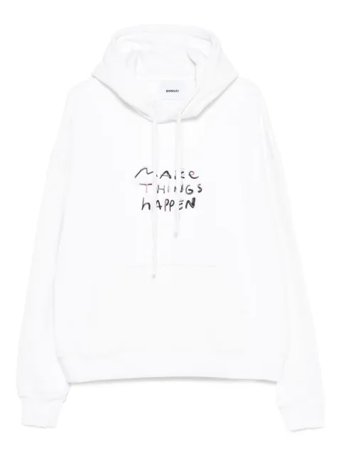Bonsai embroidered cotton hoodie White SS25SW003003