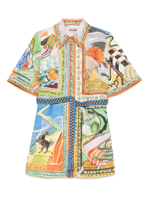 ALEMAIS Lucky Pace shirt dress Blue 5147D