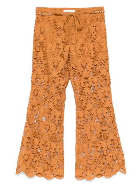 ZIMMERMANN Coco Lace flared trousers Brown 4482PSS254