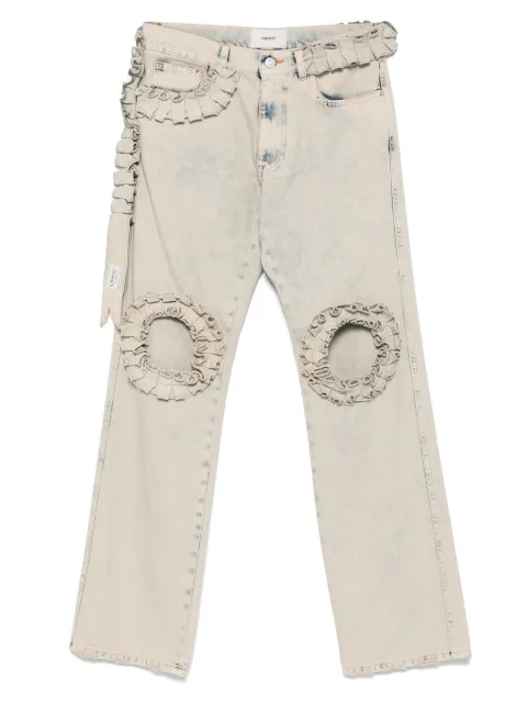 Coperni ruffle-detail boyfriend jeans Neutrals COPP123F2035