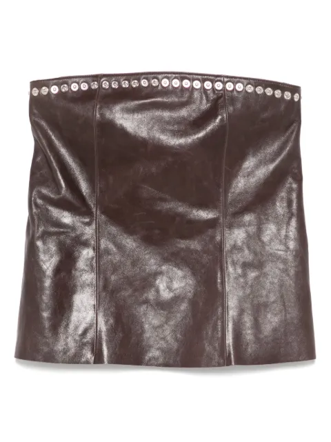 Paloma Wool leather mini skirt Brown UXA307