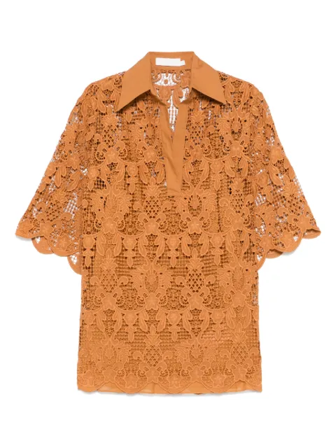 ZIMMERMANN Coco embroidered top Brown 4483TSS254