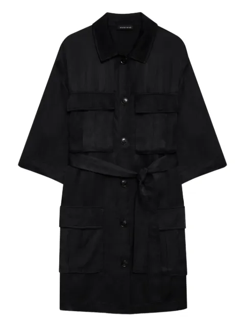 ANINE BING Geri belted cargo-pocket dress Black A0211045
