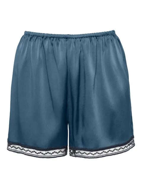 ERES Pretty lace-trim silk pajama shorts Blue 232534