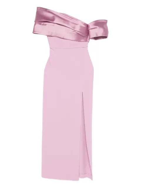 Solace London Alexis off-shoulder maxi dress Pink OS38019