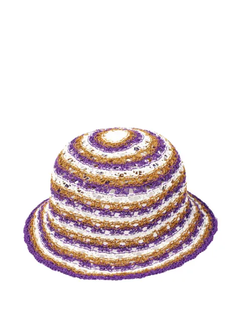 ERES Day striped crochet-knit bucket hat Purple 192518