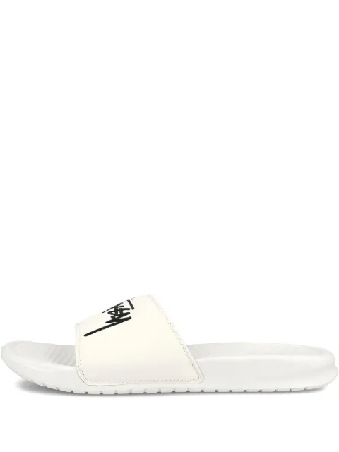 Nike Stussy logo slides White DC5239