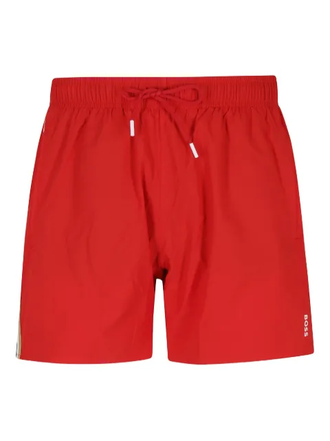 BOSS logo-print swim shorts Red 50491594096