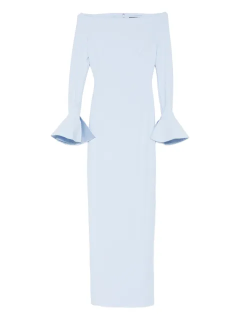 Solace London Anica bell-sleeve maxi dress Blue OS46053
