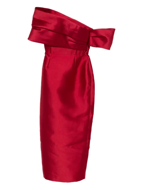 Solace London Mirla off-shoulder midi dress Red OS46049