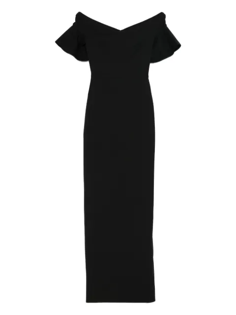 Solace London Cielo off-shoulder maxi dress Black OS46003