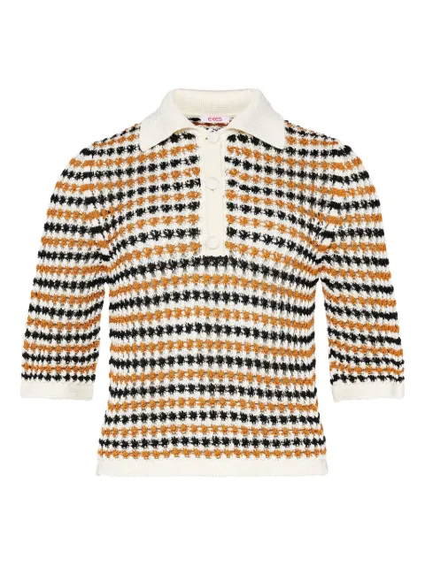 ERES Comeback striped polo top White 272529